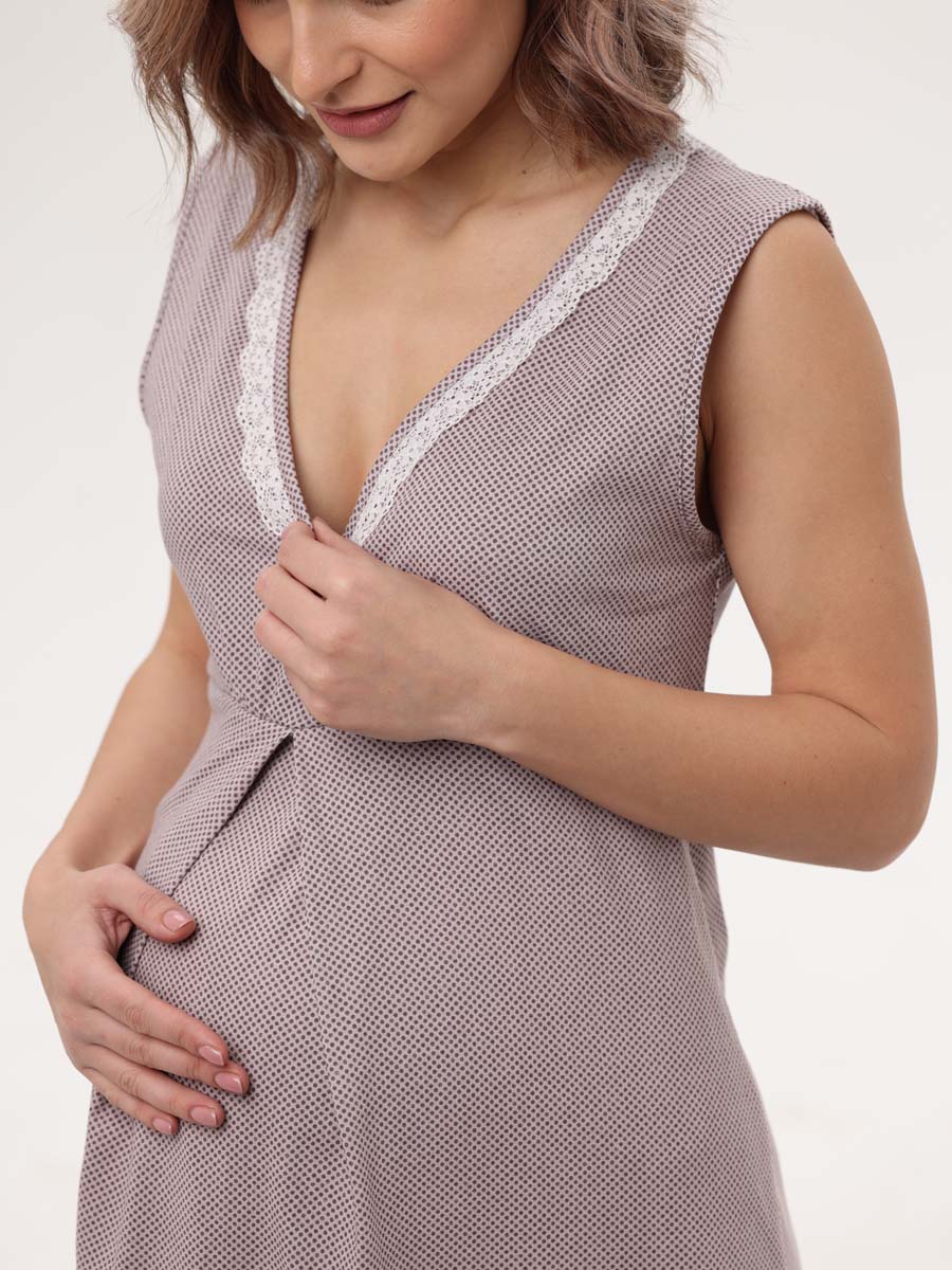 Сорочка бежевый/коричневый