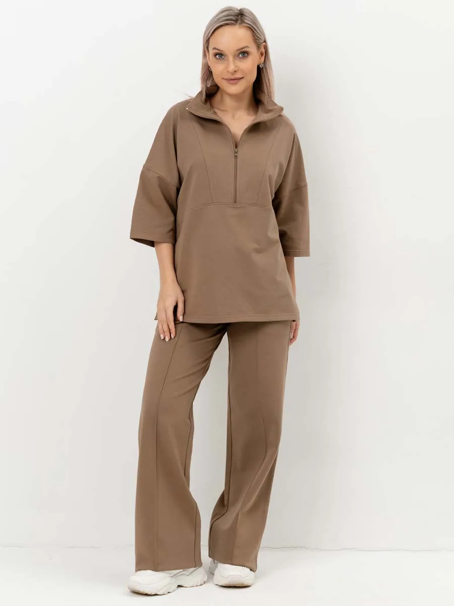 Костюм для беременных джемпер брюки 16434 мокко