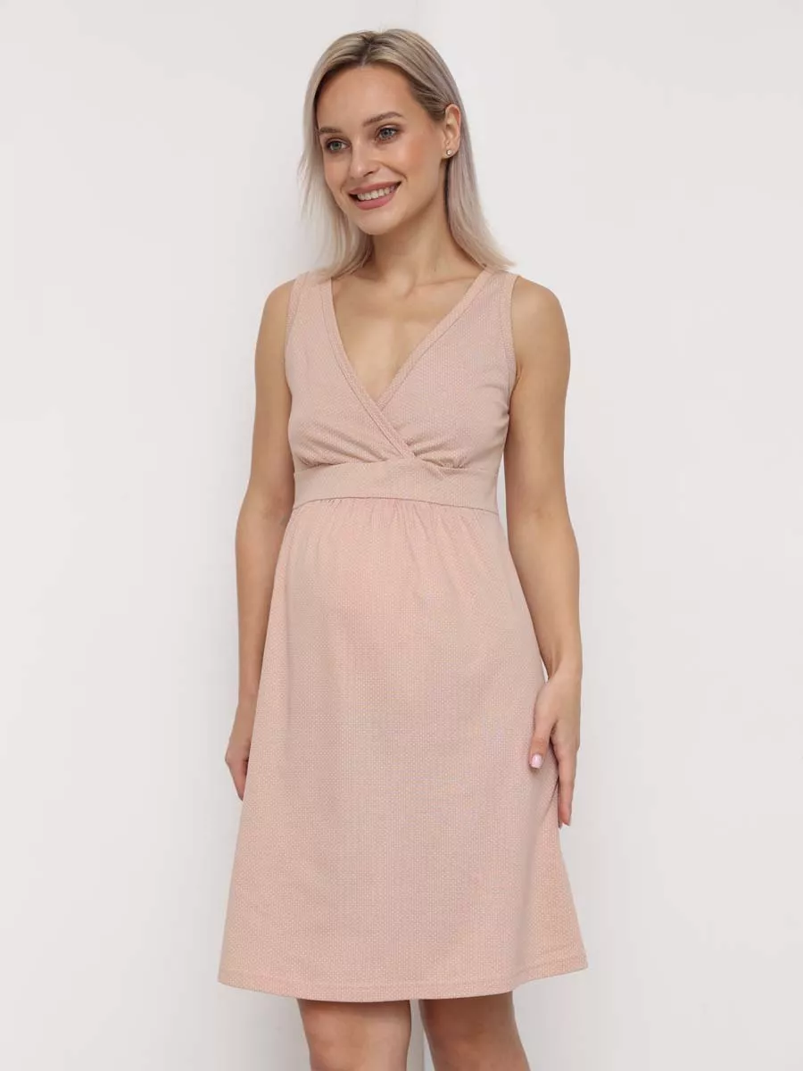 Ночная сорочка для беременных и кормящих бежевый