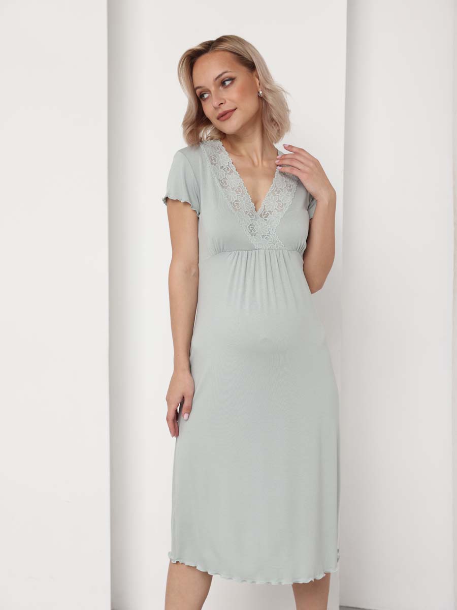 Ночная сорочка для невысоких девушек  шалфей