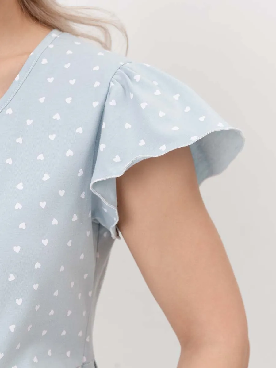 Халат для беременных и кормящих серый/белый