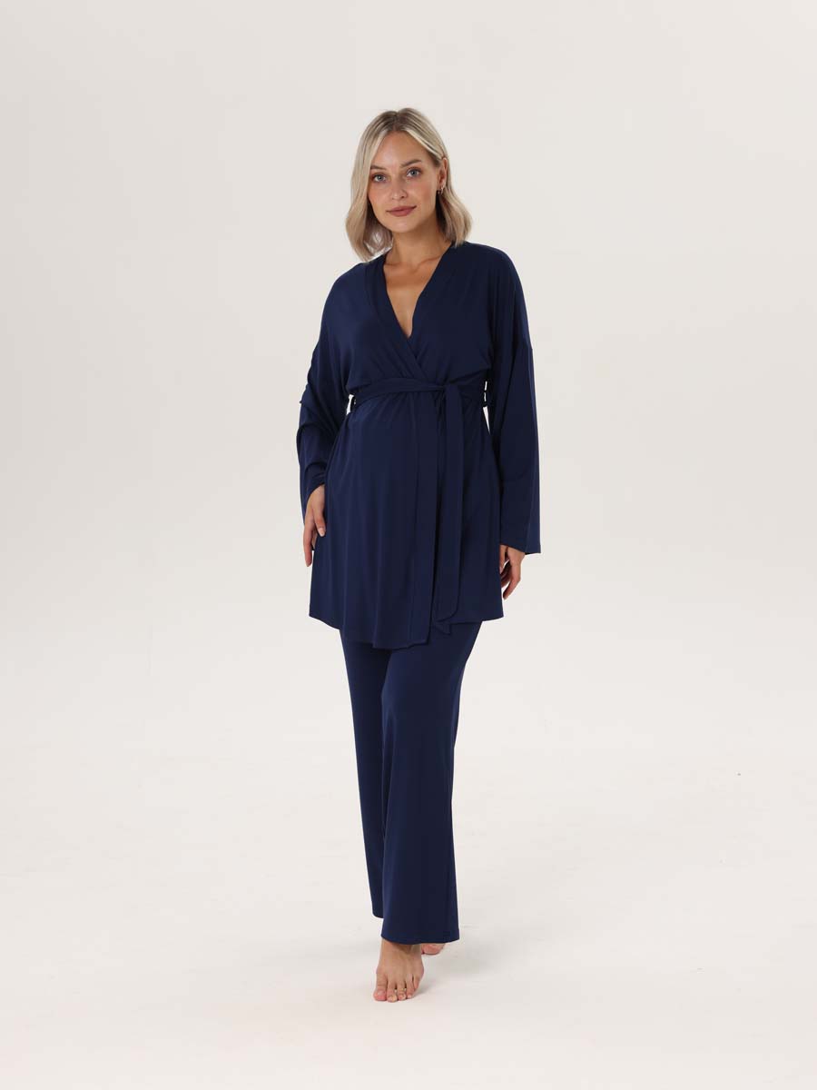Костюм брючный с кимоно синий