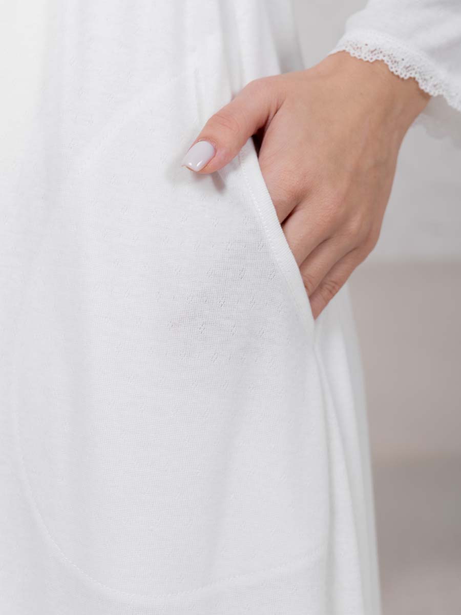 Халат с сорочкой для беременных и кормящих молочный