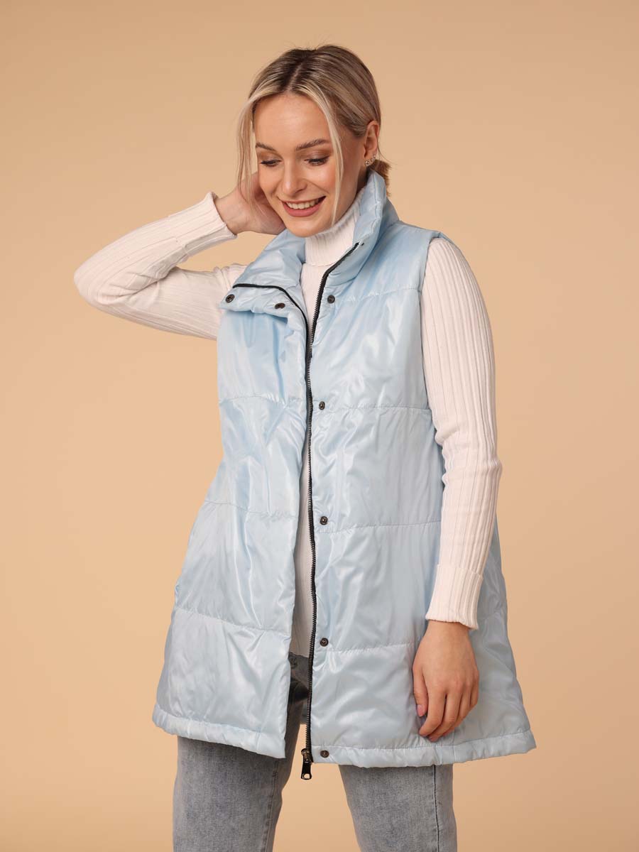Жилет женский утепленный 65008 стеганый голубой