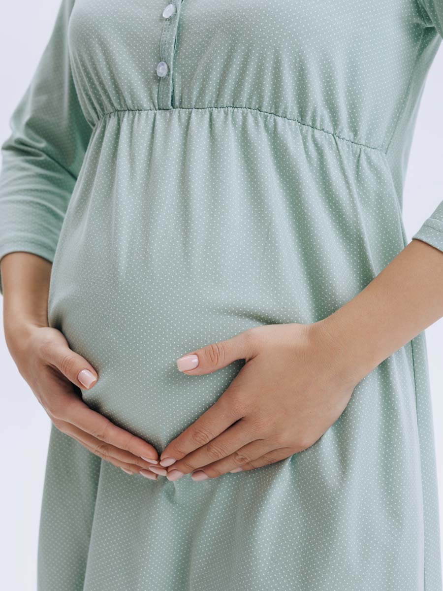 Ночная сорочка для беременных и кормления мятный