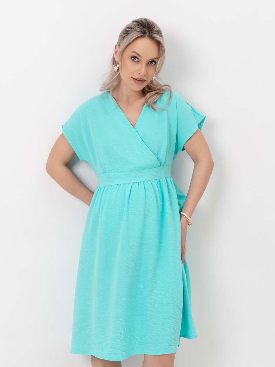 Платье летнее для беременных и кормящих 	бирюзовый