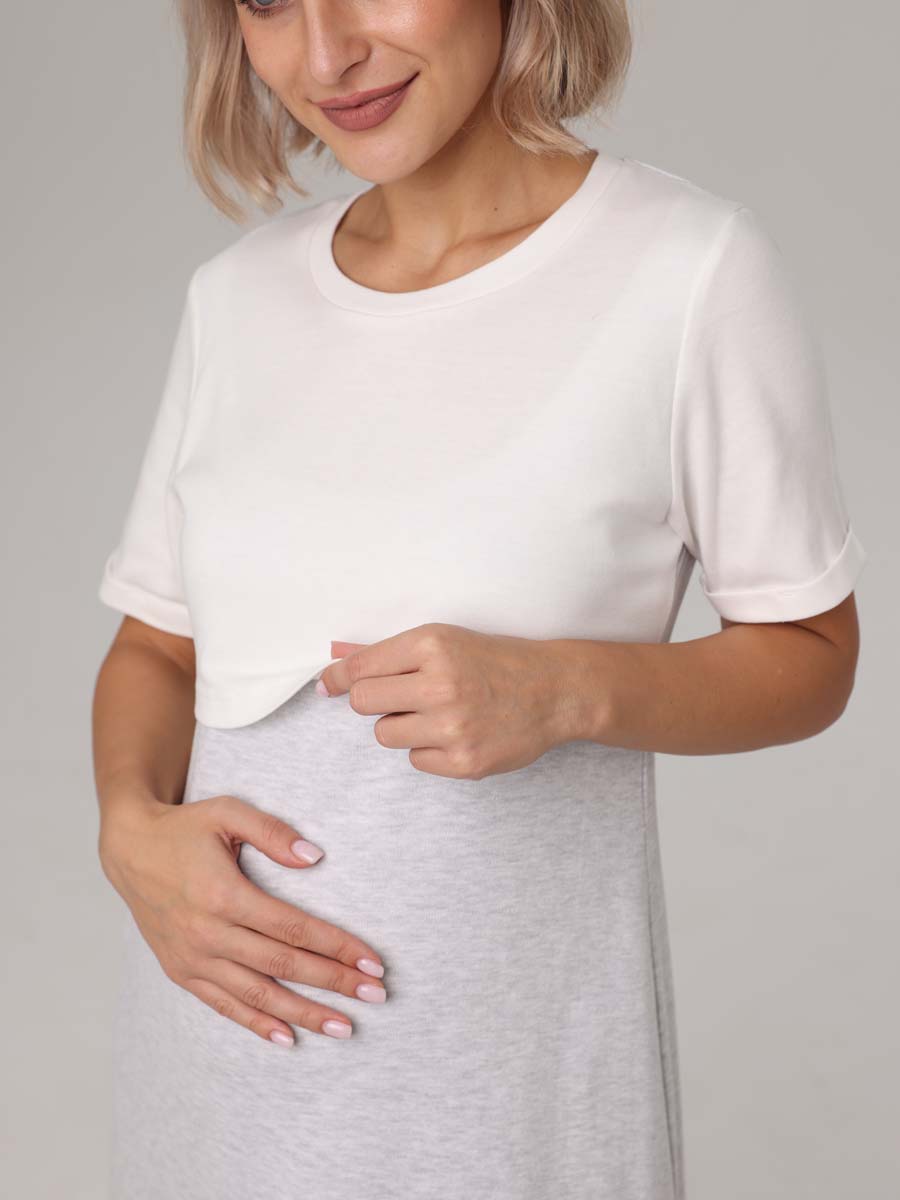  серый меланж/молочный