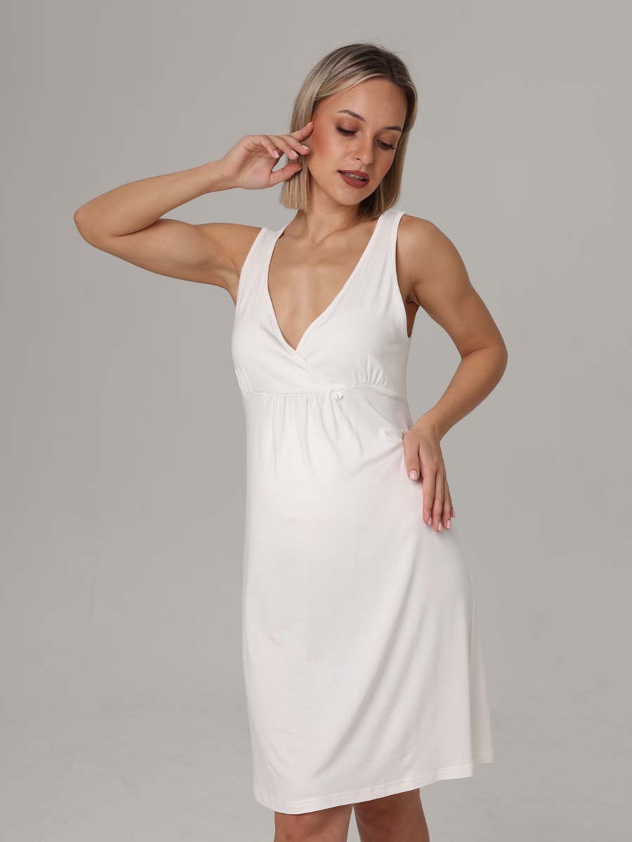 Сорочка женская домашняя одежда в роддом молочный