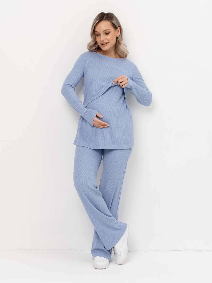 Костюм для беременных и кормящих на весну голубой
