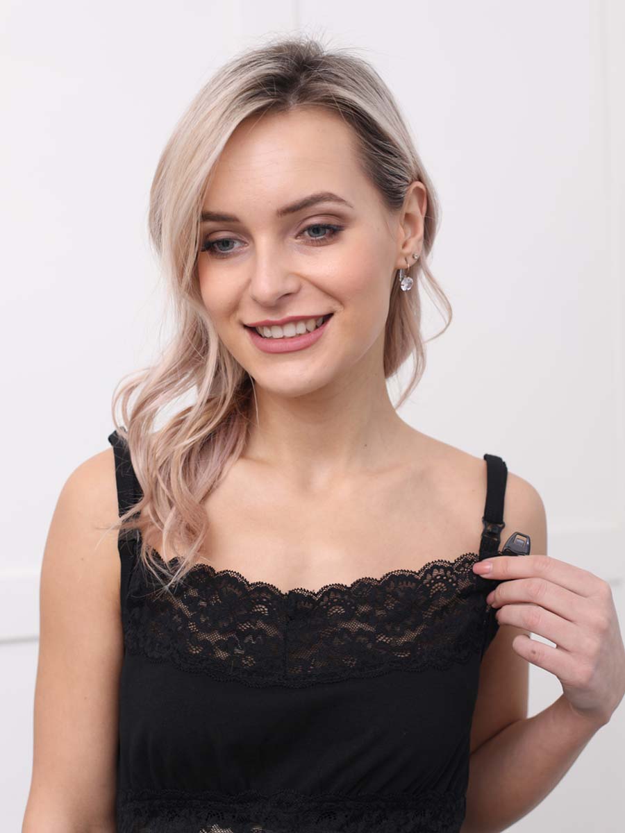 Сорочка в роддом для беременных и кормящих черный