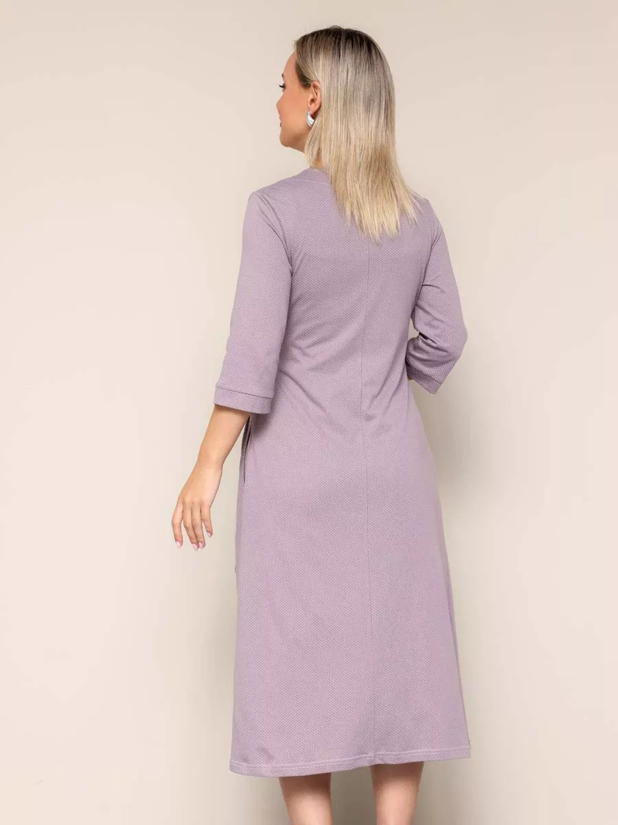 Халат и сорочка для беременных и кормящих в роддом костюм бежевый/молочный