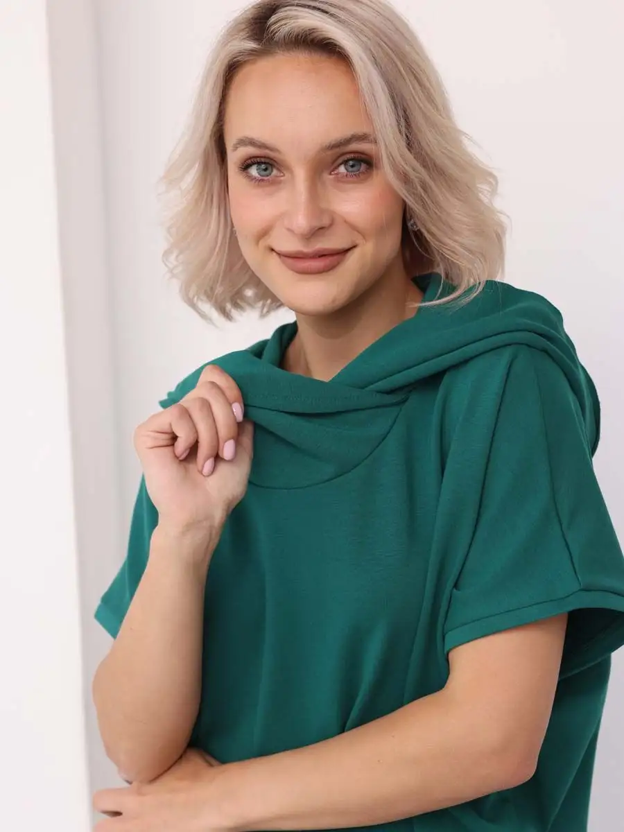 Костюм женский брюки джемпер 13434 зеленый