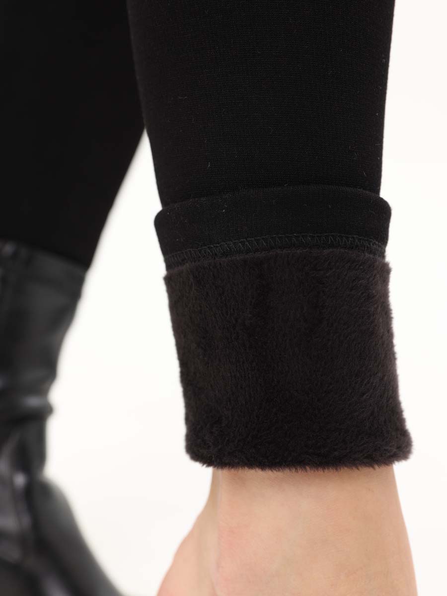 Леггинсы утепленные для беременных 66711 с мехом черный