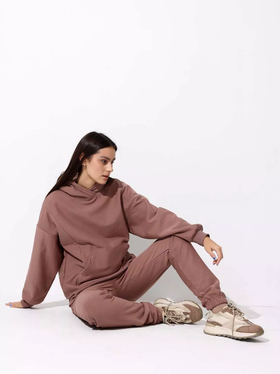 Брюки для беременных теплые джоггеры коричневый/15914008