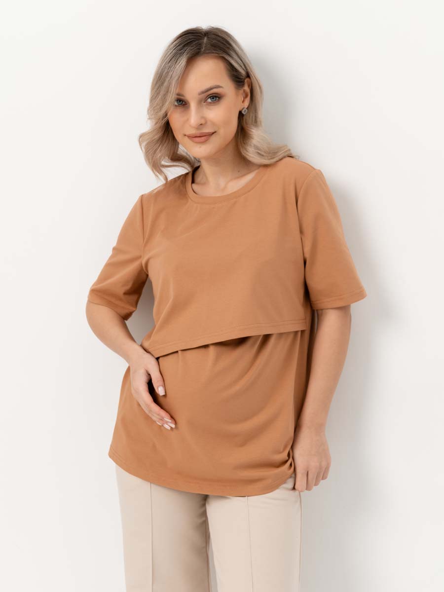 Футболка для беременных и кормящих бронзовый