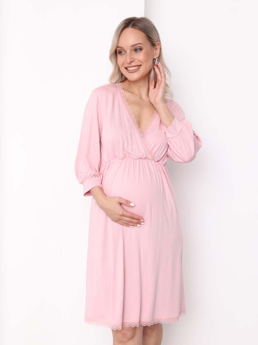 Ночная сорочка для беременных и кормящих розовый