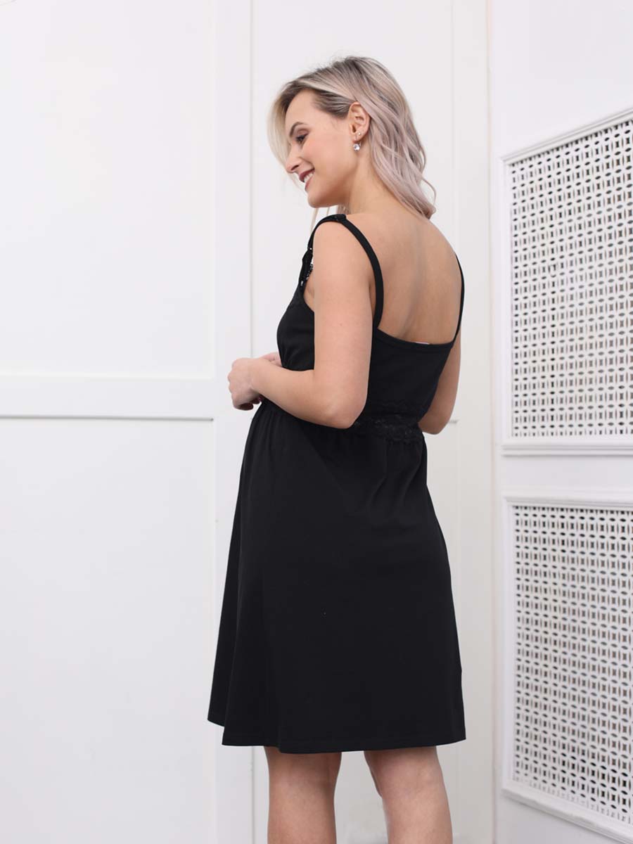 Сорочка в роддом для беременных и кормящих черный