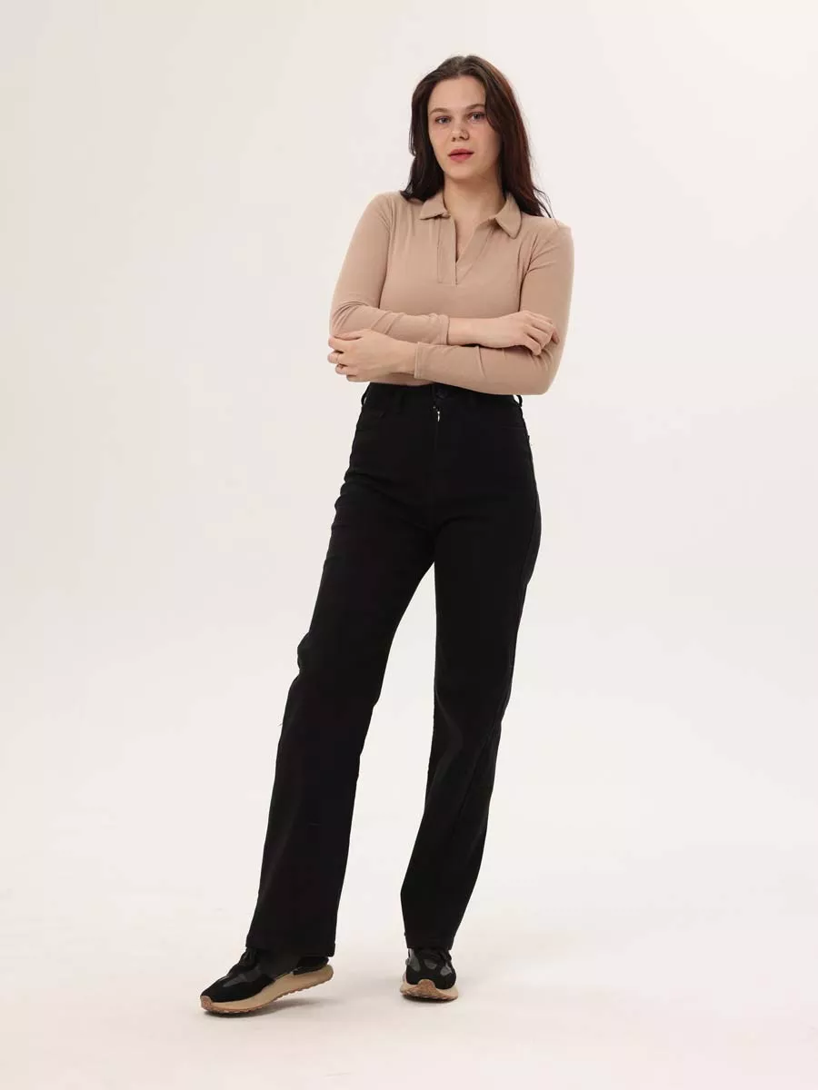 Джинсы женские прямые 01212 черный