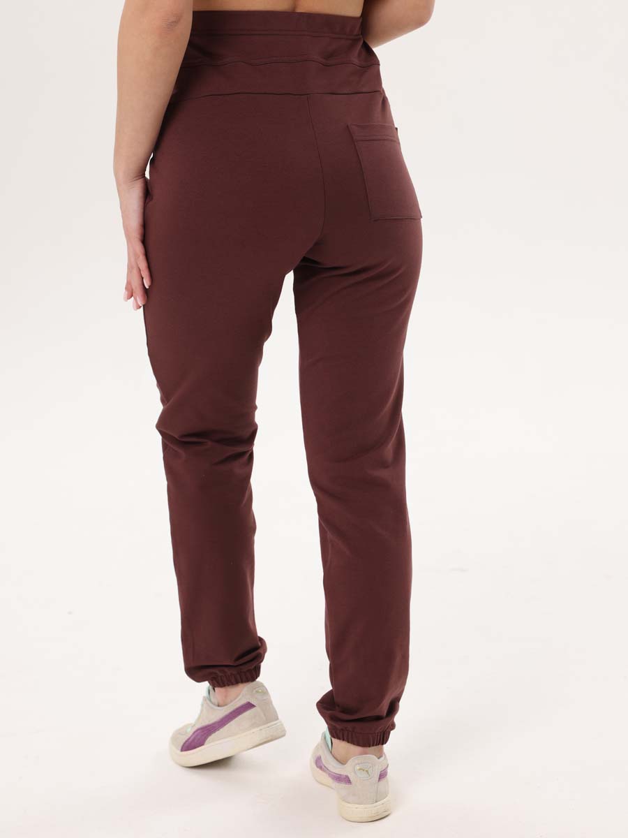 Брюки штаны женские для беременных с бандажом джогеры коричневый