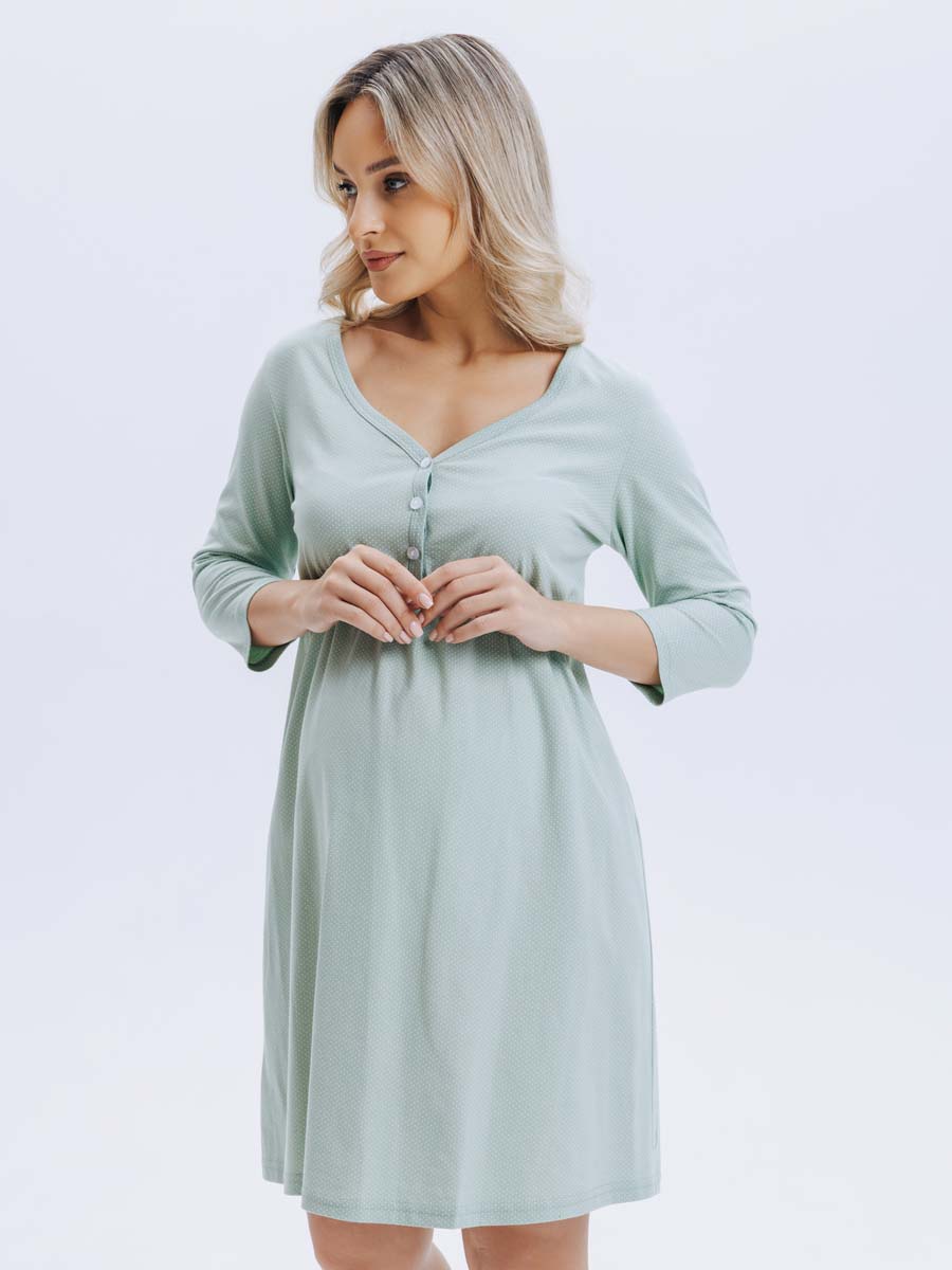 Ночная сорочка для беременных и кормления мятный