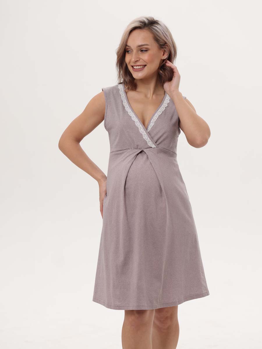 Сорочка бежевый/коричневый