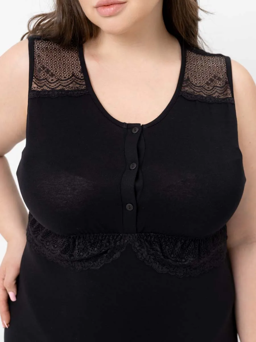 Ночная сорочка в роддом для беременных и кормления черный