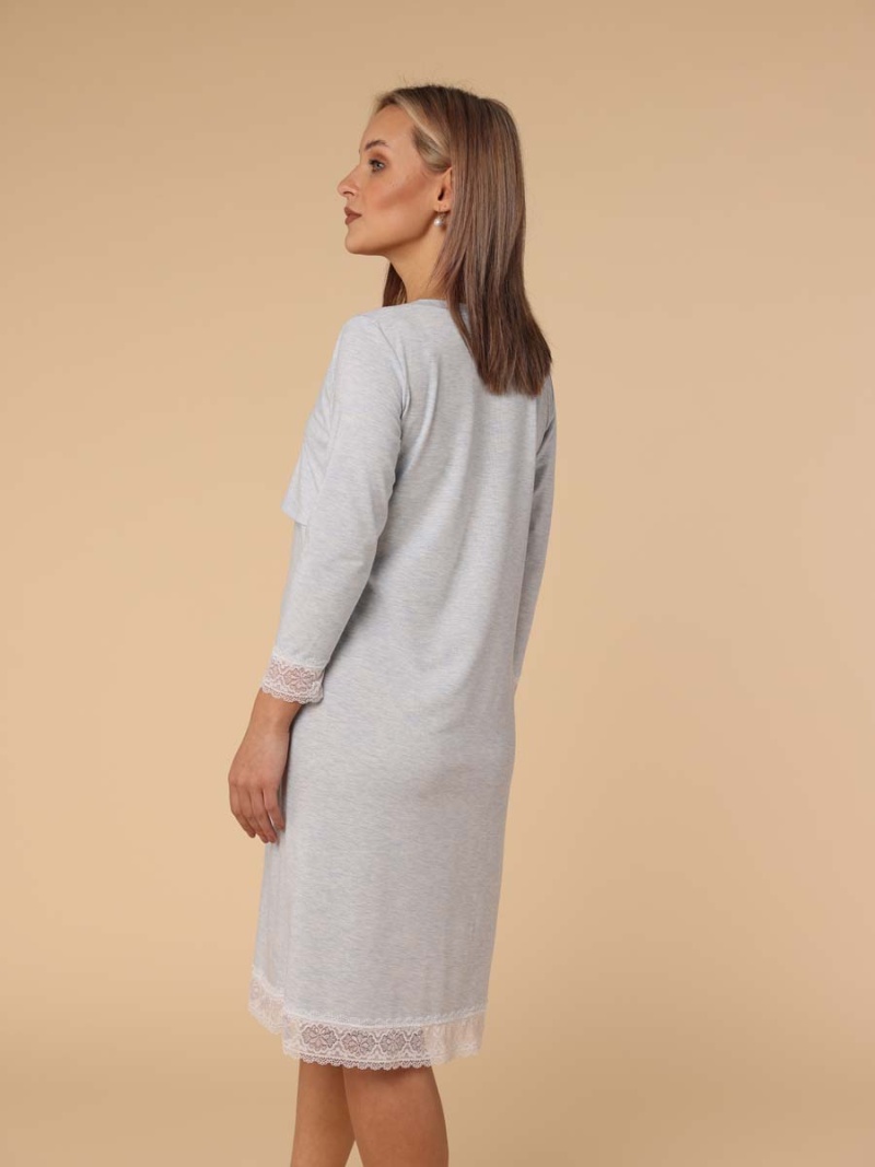  голубой меланж/белый