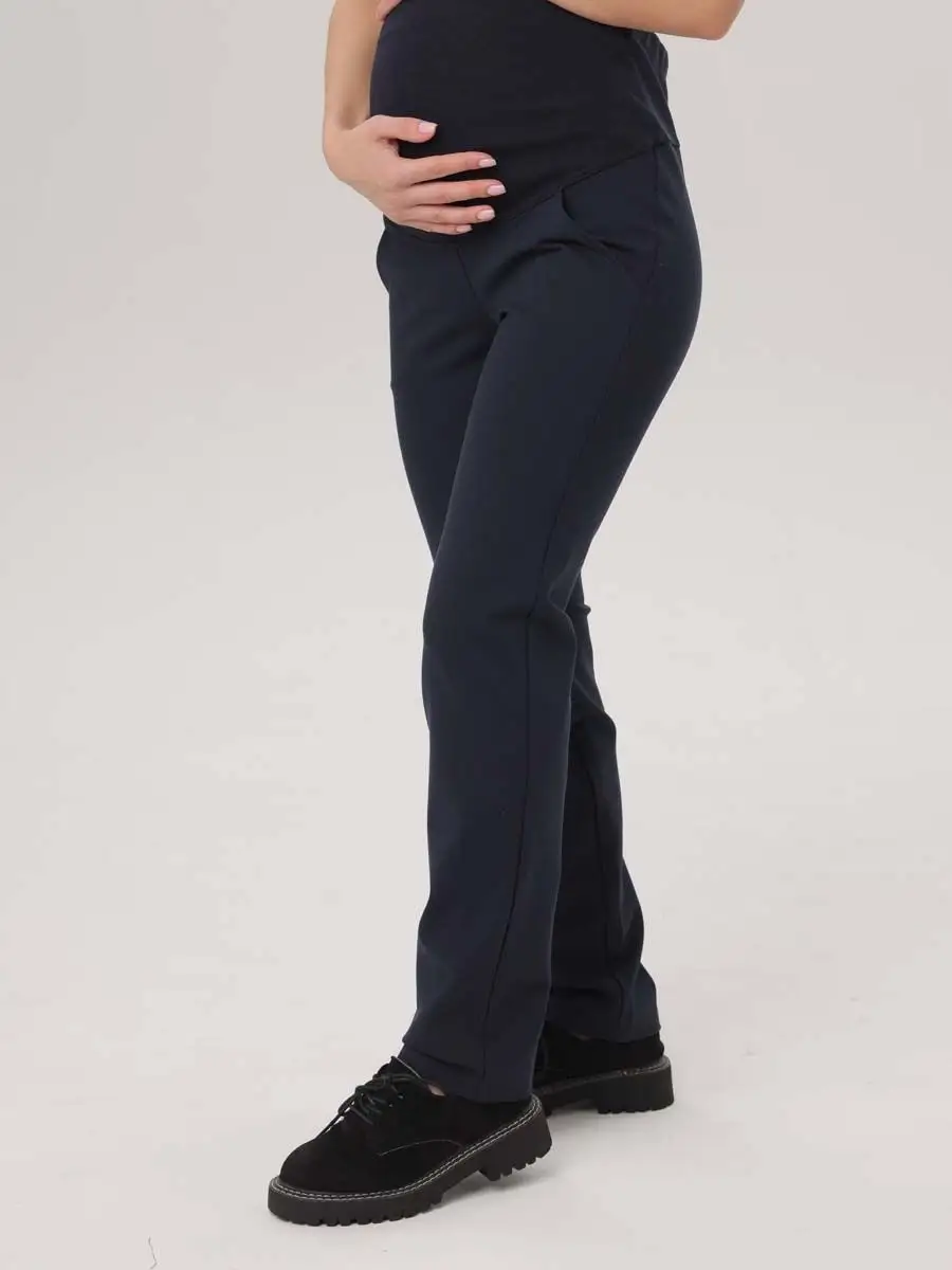 Брюки для беременных офисные классические темно-синий