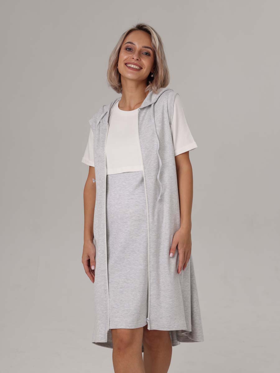  серый меланж/молочный