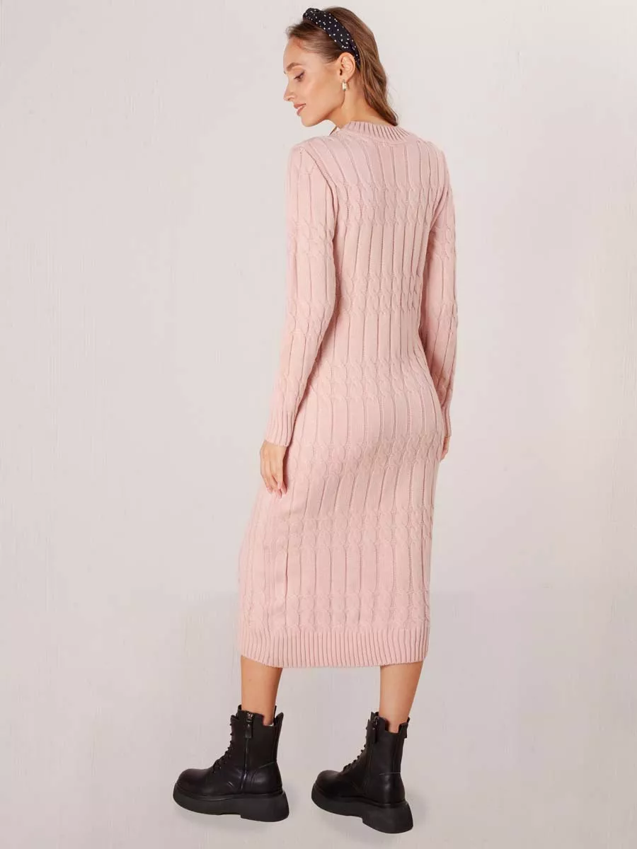 Платье вязаное для беременных и кормящих 06210 розовый