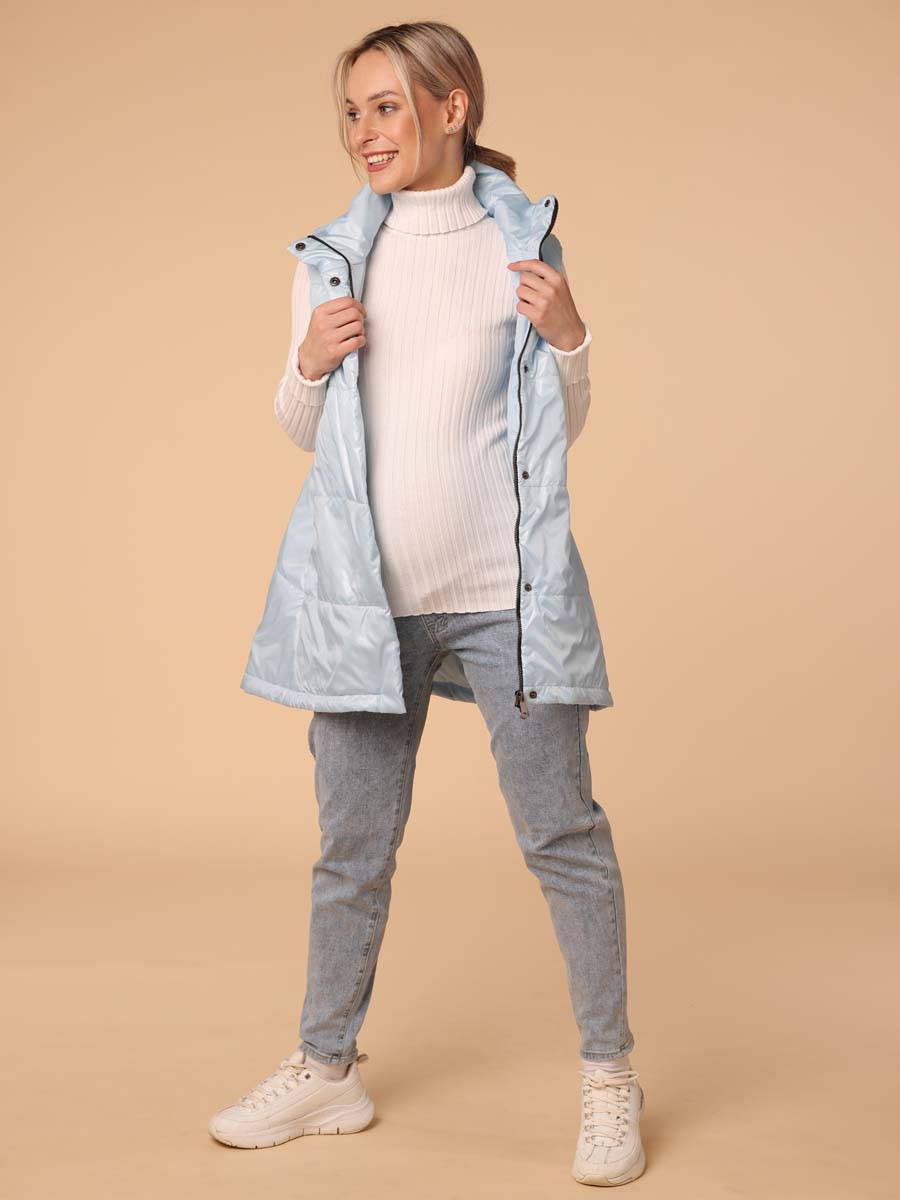 Жилет женский утепленный 65008 стеганый голубой