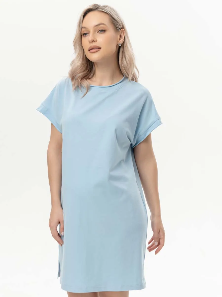 Домашнее платье сорочка голубой голубой