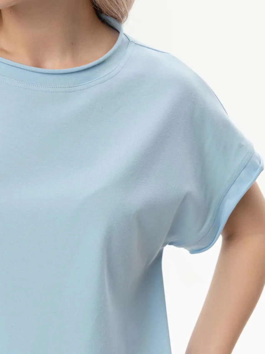 Домашнее платье сорочка голубой