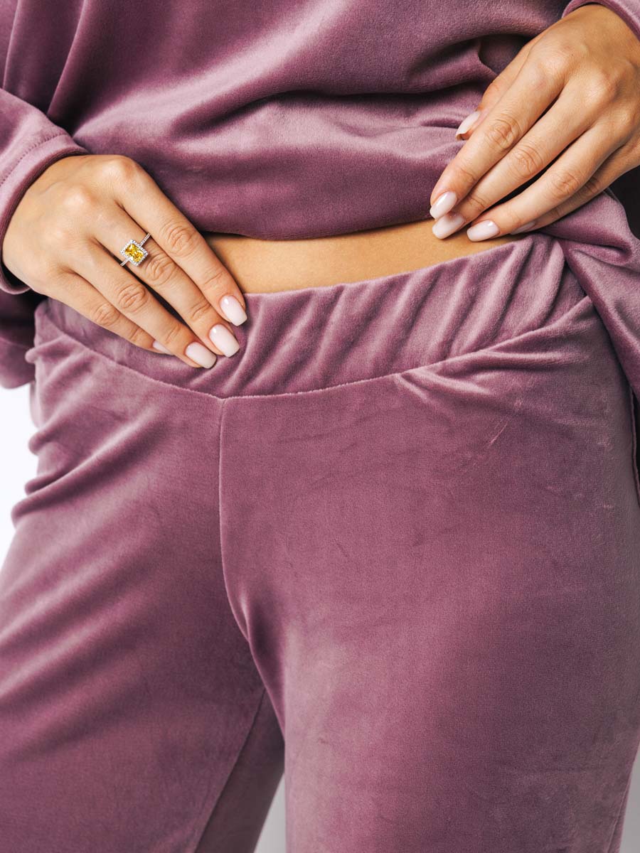 Костюм домашний велюровый с брюками для беременных 16131 лиловый