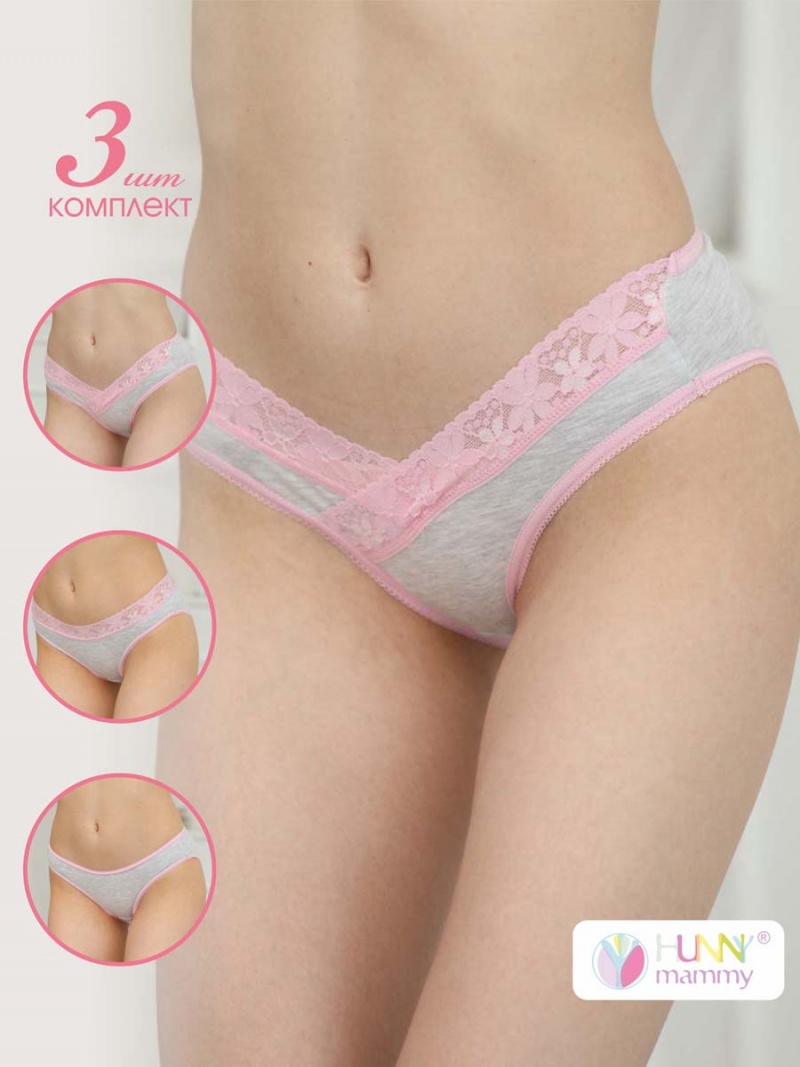  серый меланж/розовый