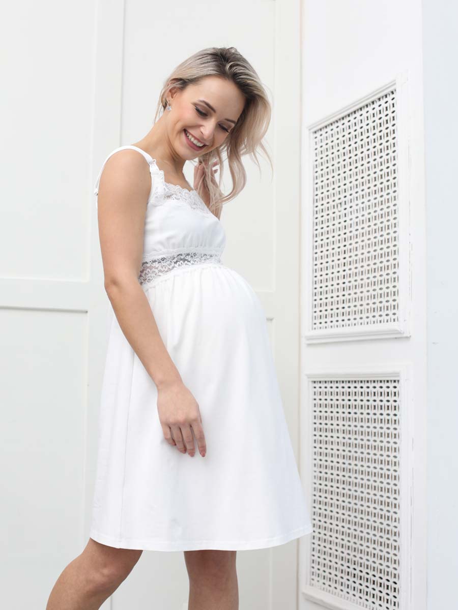 Сорочка в роддом для беременных и кормящих молочный