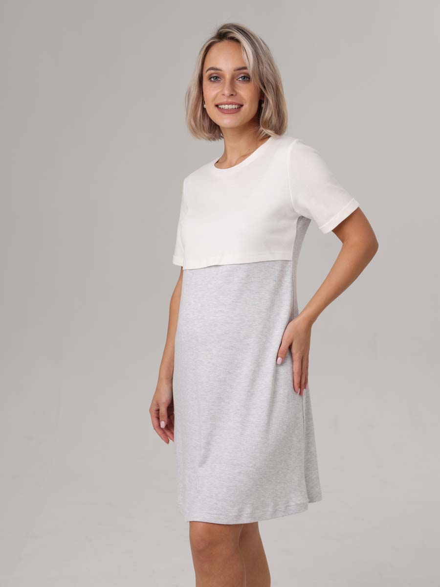  серый меланж/молочный