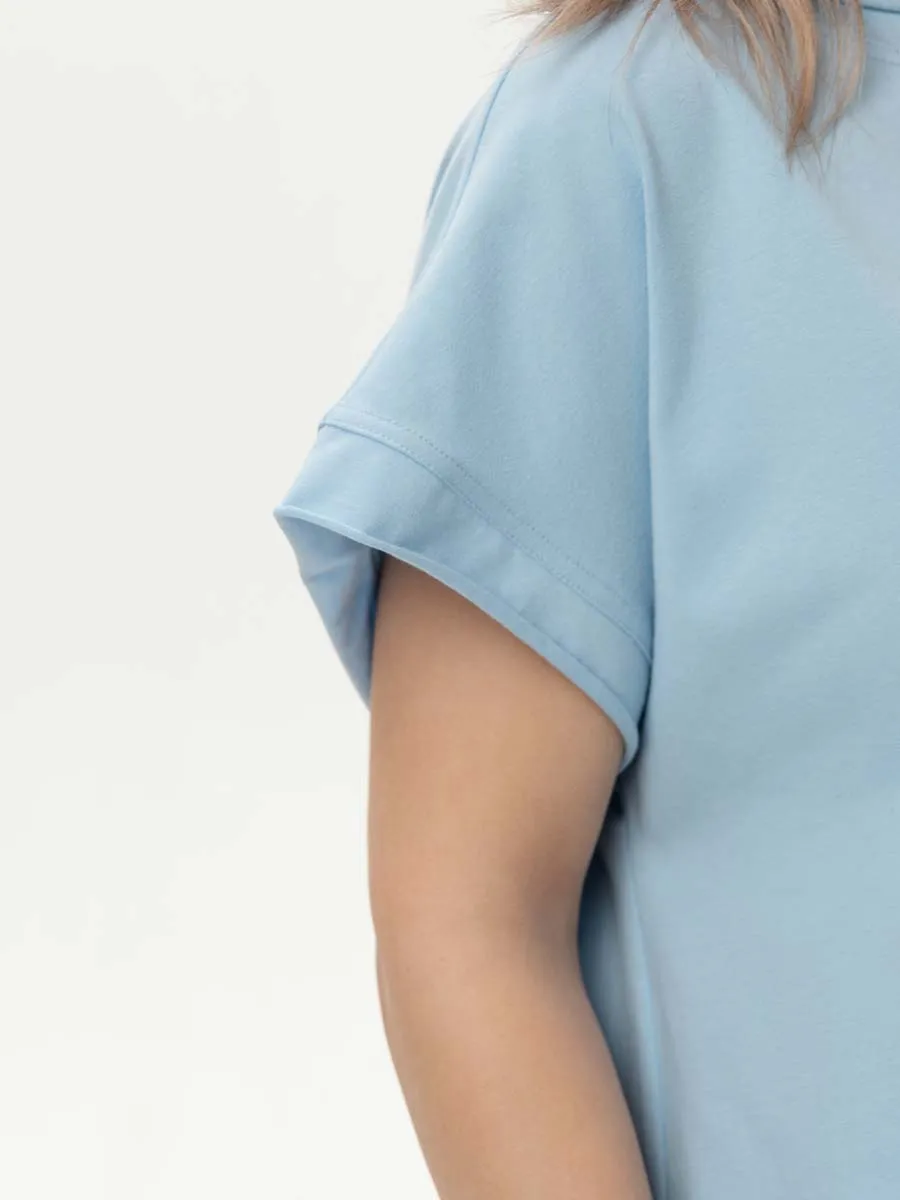 Домашнее платье сорочка голубой