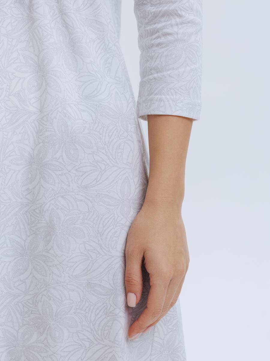 Ночная сорочка для беременных и кормления молочный/коричневый