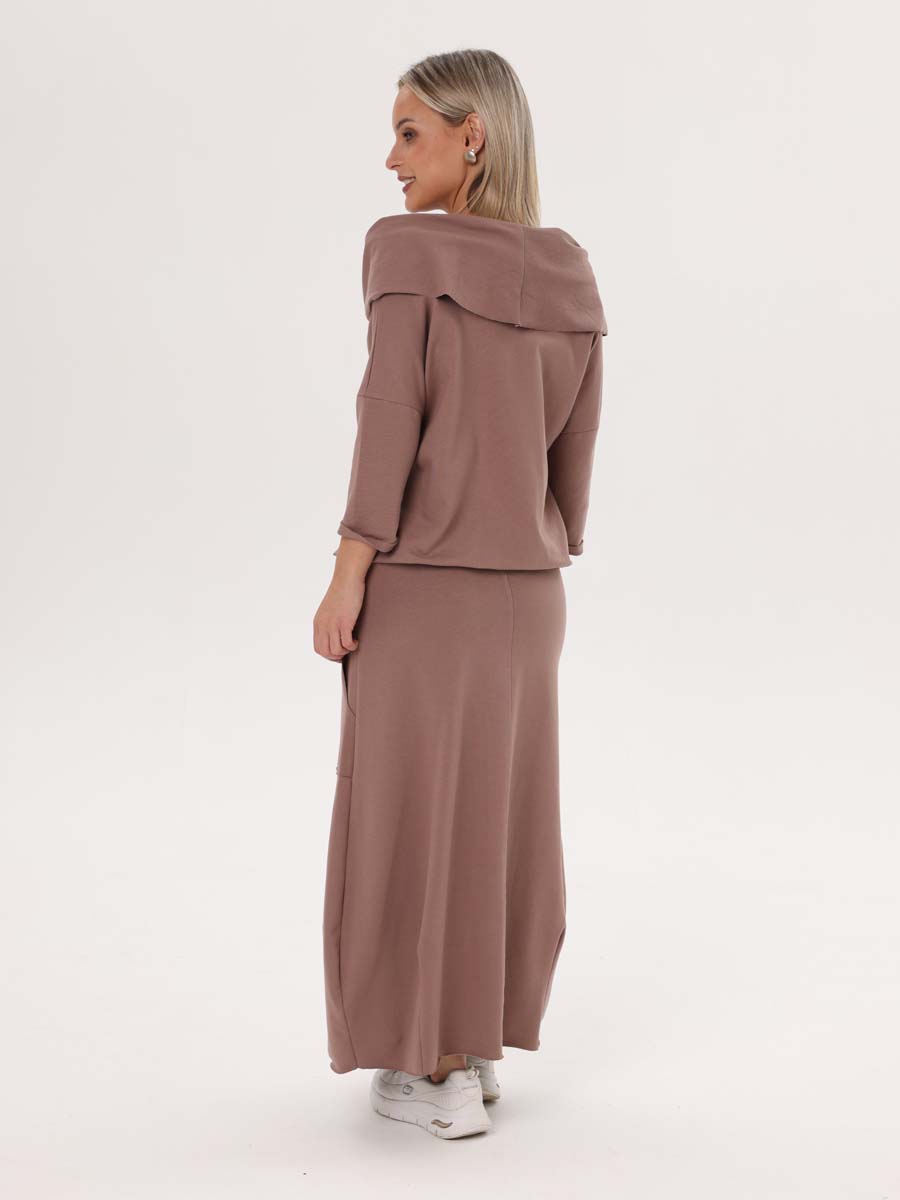 Платье женское 55714 повседневное бохо кофейный