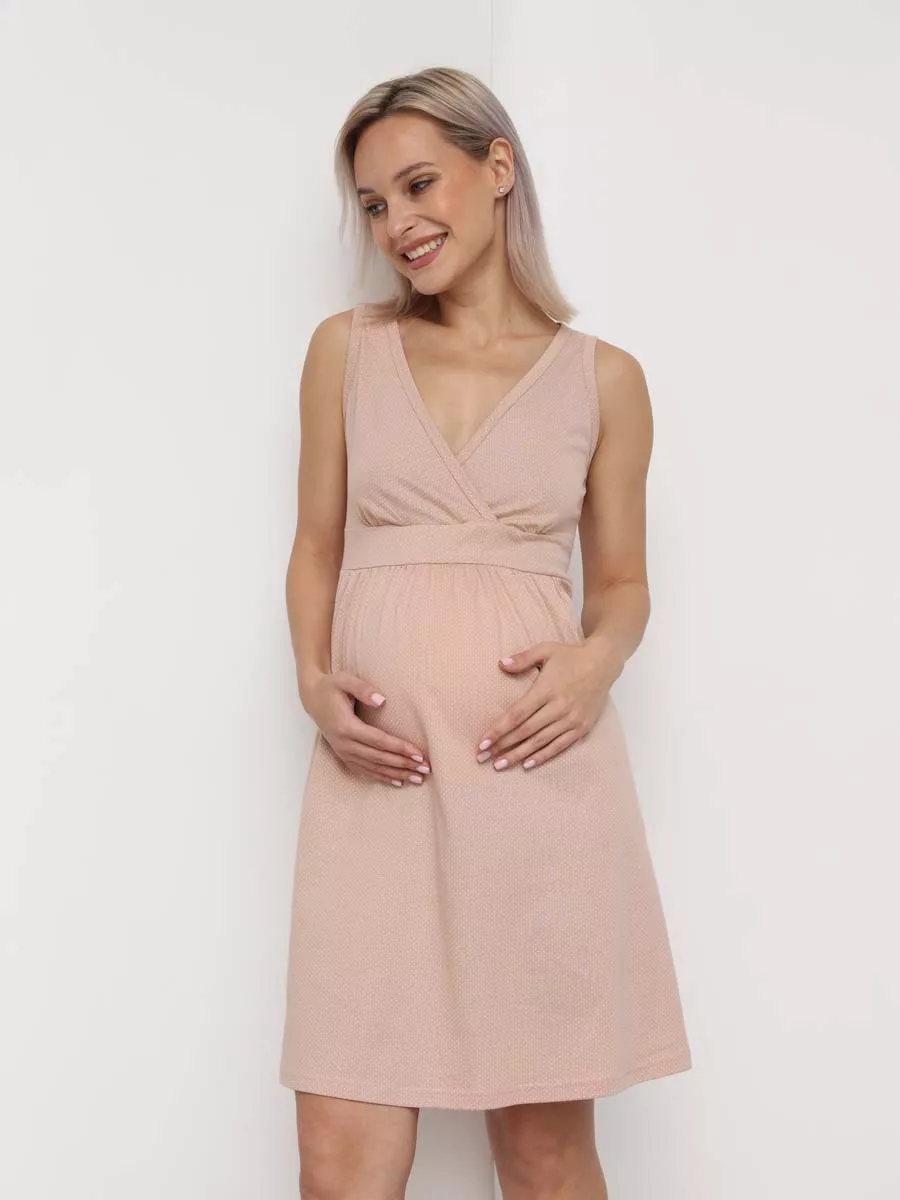 Ночная сорочка для беременных и кормящих бежевый