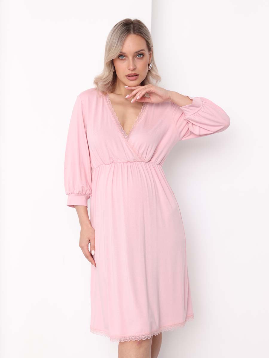 Ночная сорочка для беременных и кормящих розовый
