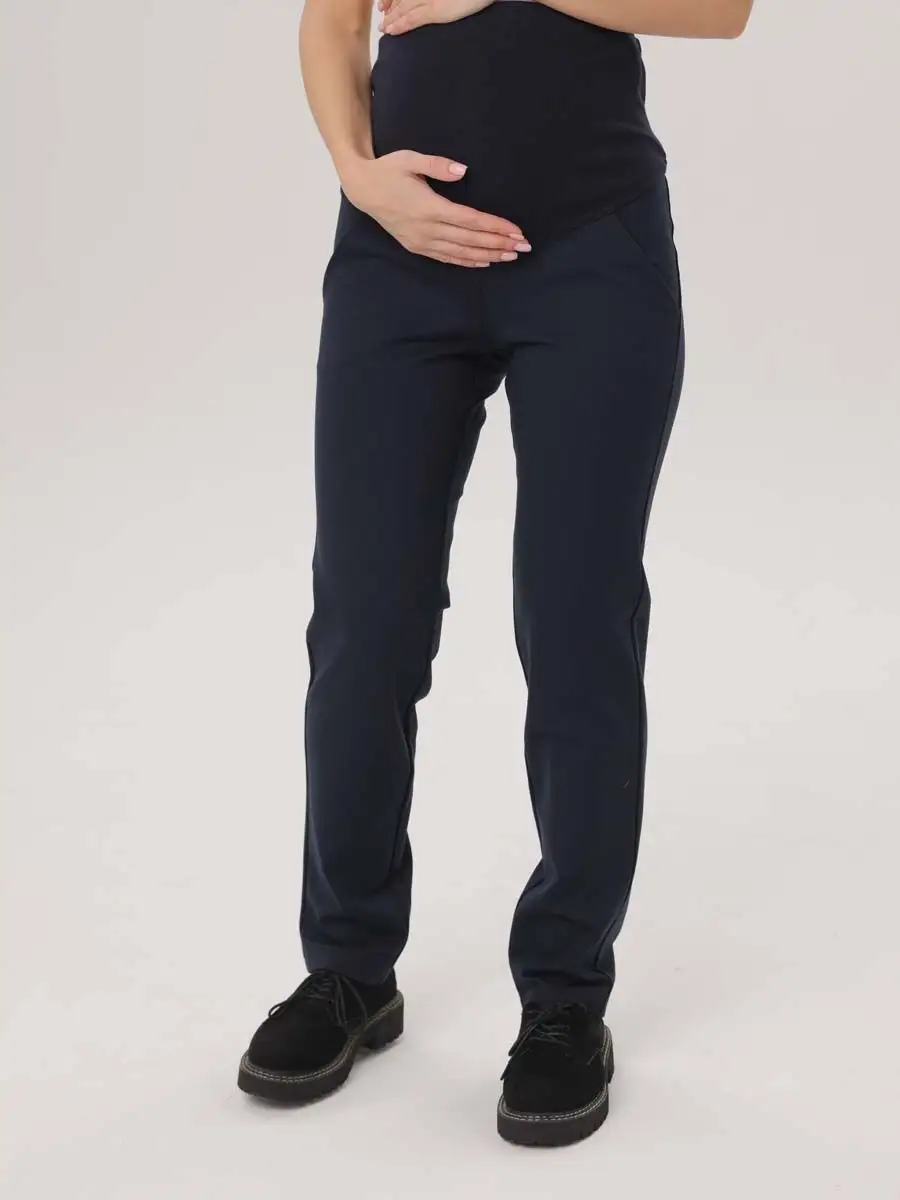 Брюки для беременных офисные классические темно-синий