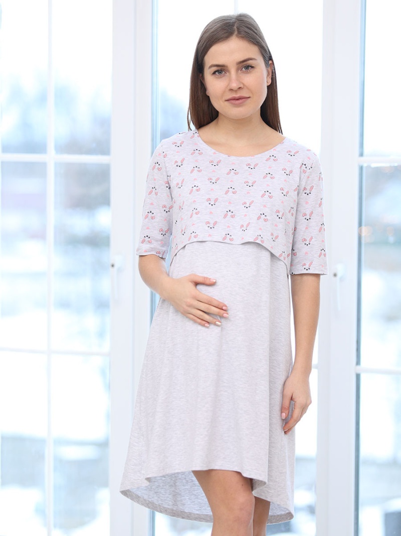 серый меланж/розовый серый меланж/розовый