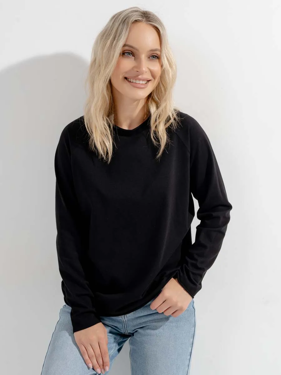 Лонгслив базовый джемпер осенний хлопок черный