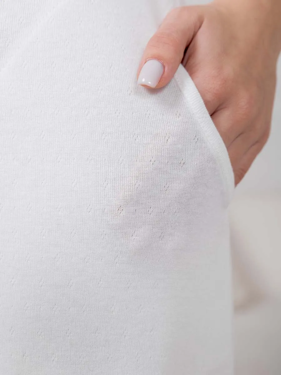 Халат с сорочкой для беременных и кормящих молочный