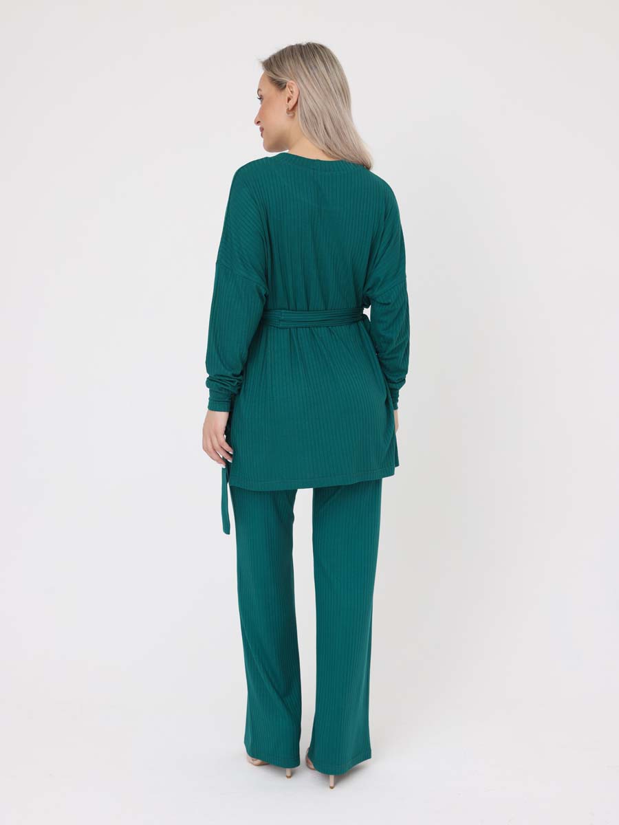 Костюм лапша для беременных туника и брюки 71532 изумрудный/зеленый