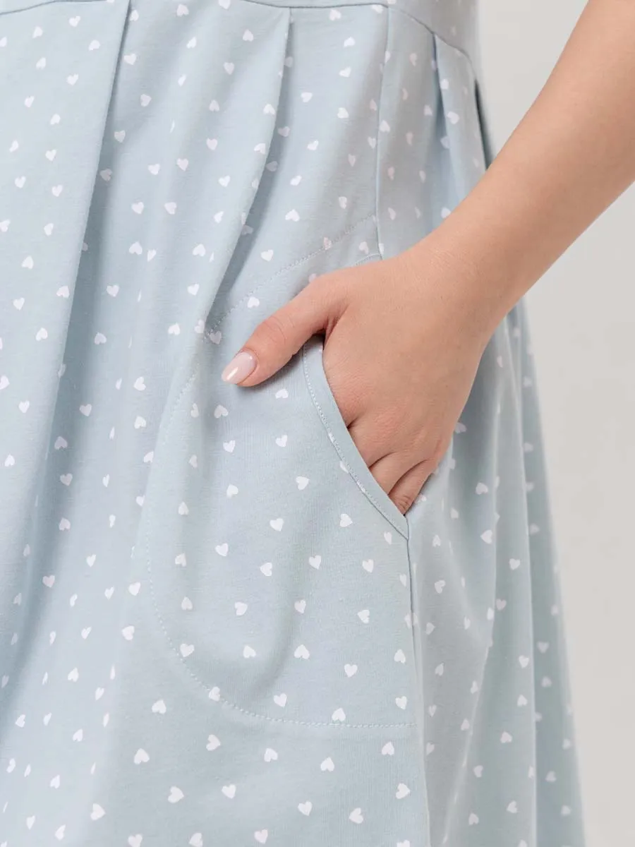 Халат для беременных и кормящих серый/белый