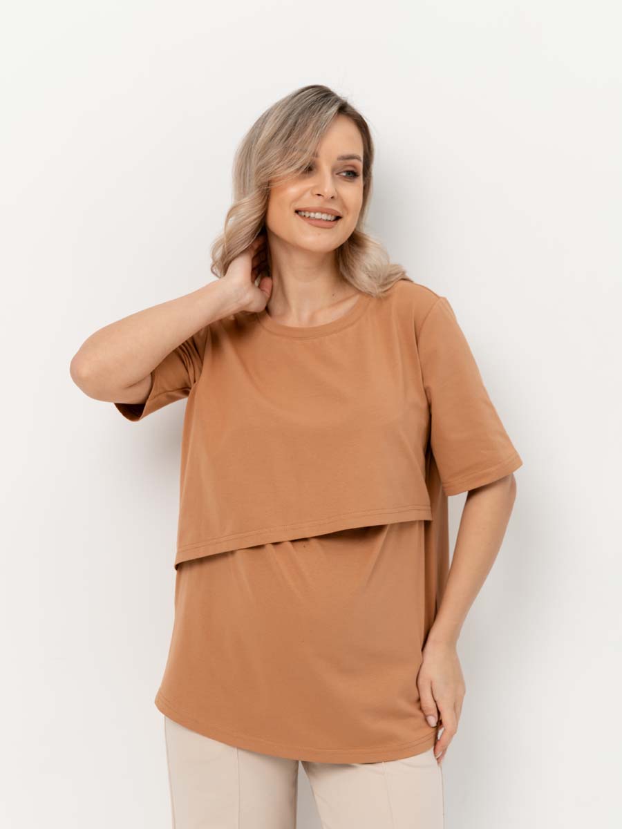 Футболка для беременных и кормящих бронзовый