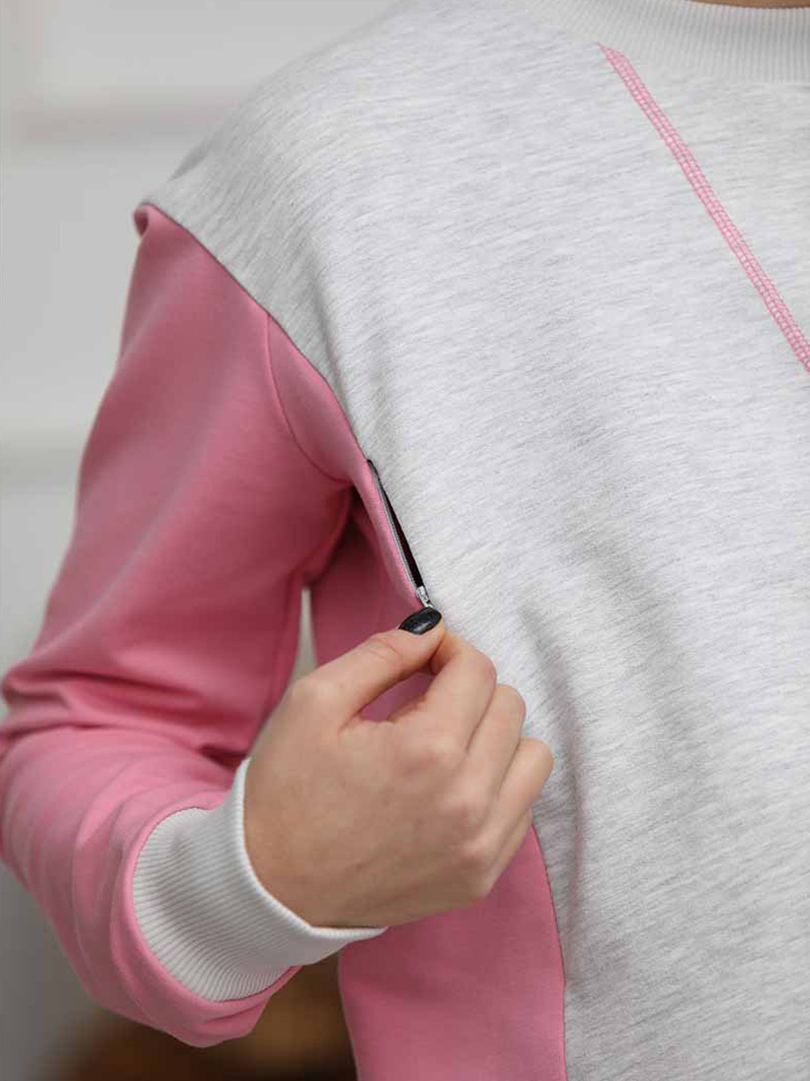  серый/розовый